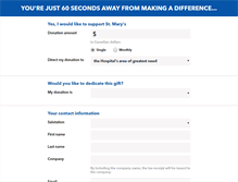 Tablet Screenshot of donations.stmaryshospitalfoundation.ca